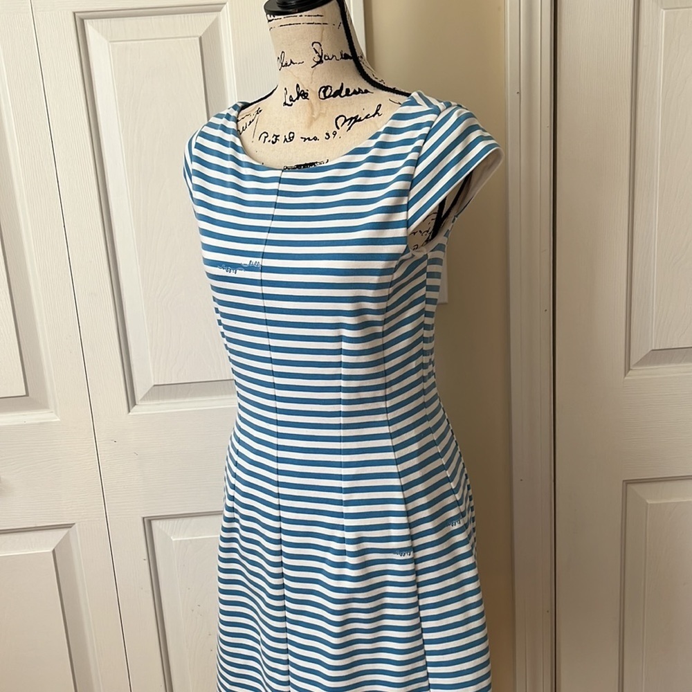 Lilly Pulitzer Briella Blue White Stripe Ponte Dress Sm - Picture 9 of 12